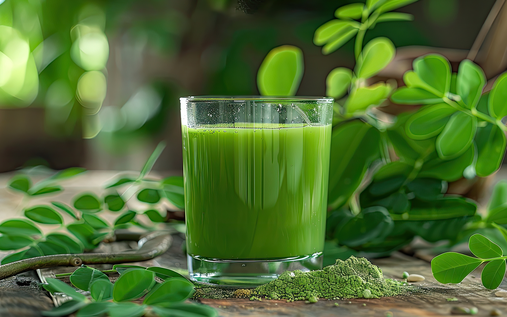 Thé et jus de moringa